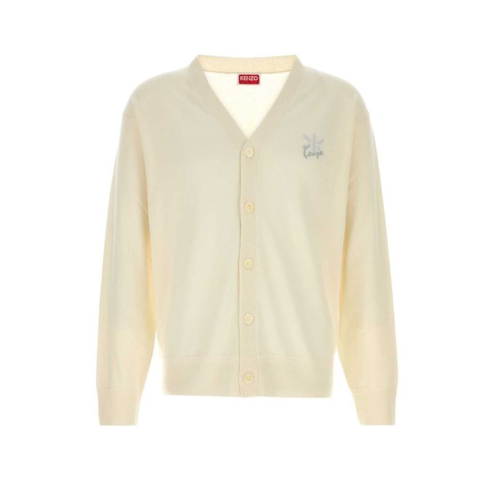Kenzo Men Cream Wool Blend Cardigan